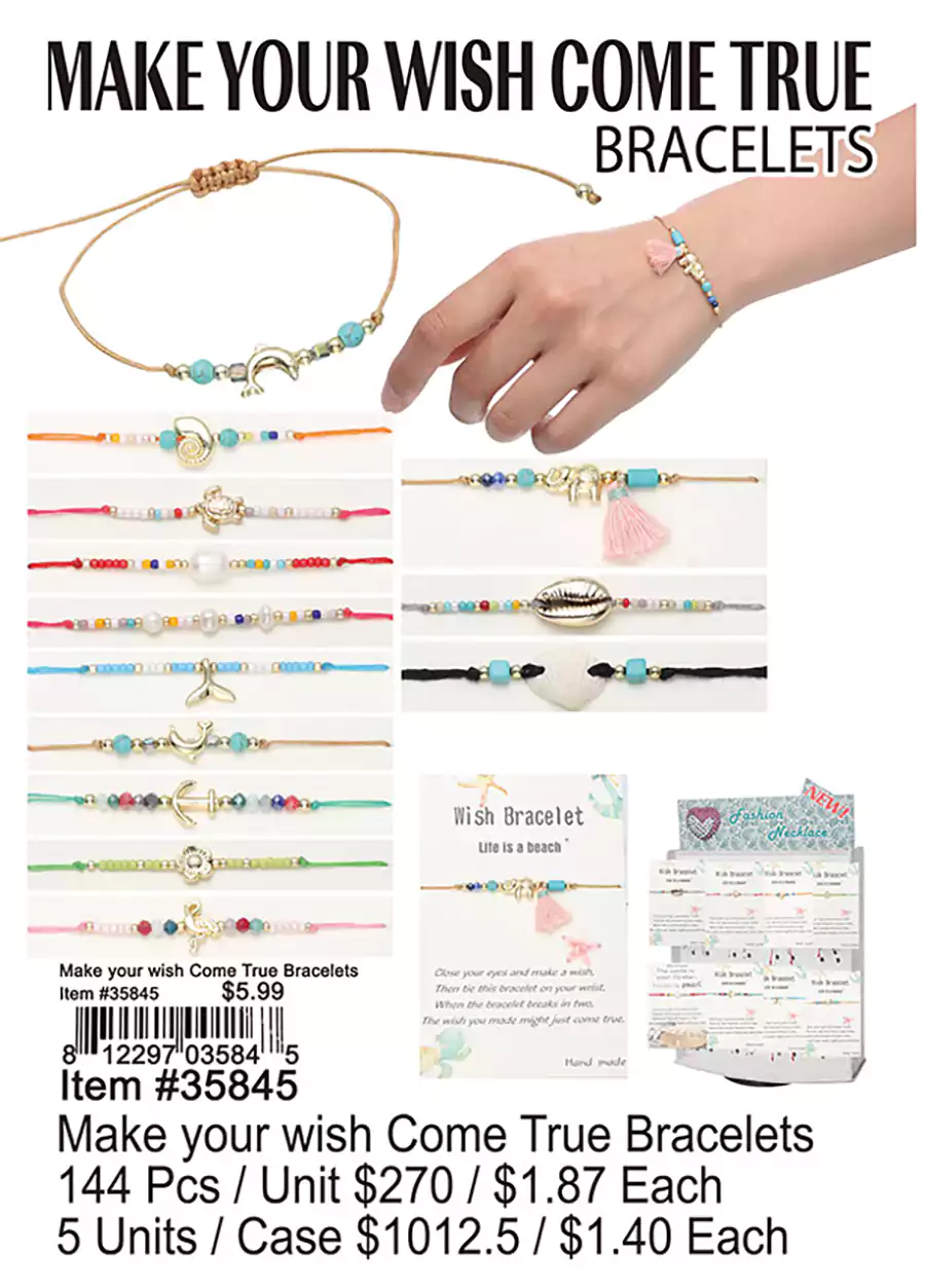 Make Your Wish Come True Bracelets 144 Pcs.